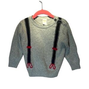 Gymboree Baby Boy’s Suspender Crewneck Sweater Size 12-18 Months